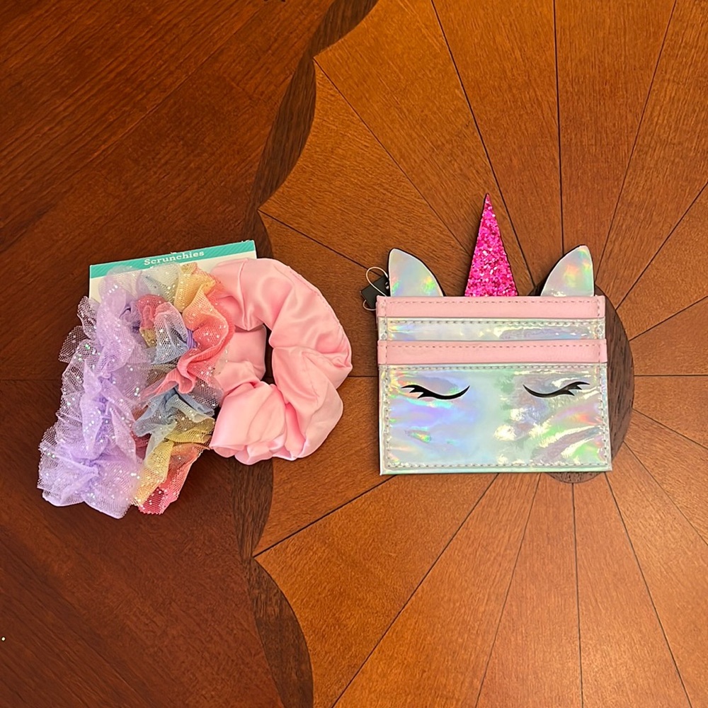Unicorn card holder and scrunchies